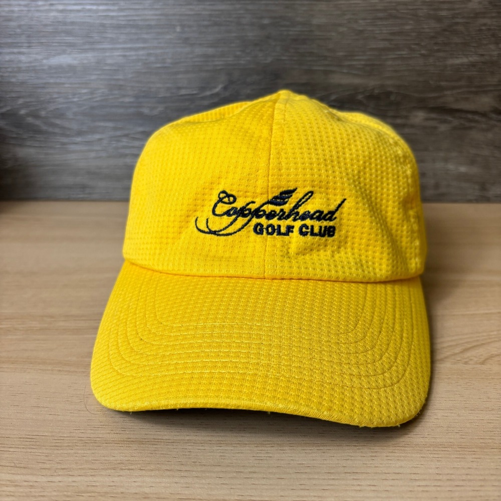 Copperhead Golf Club Hat Cap Strap Back Yellow Performance Adjustable